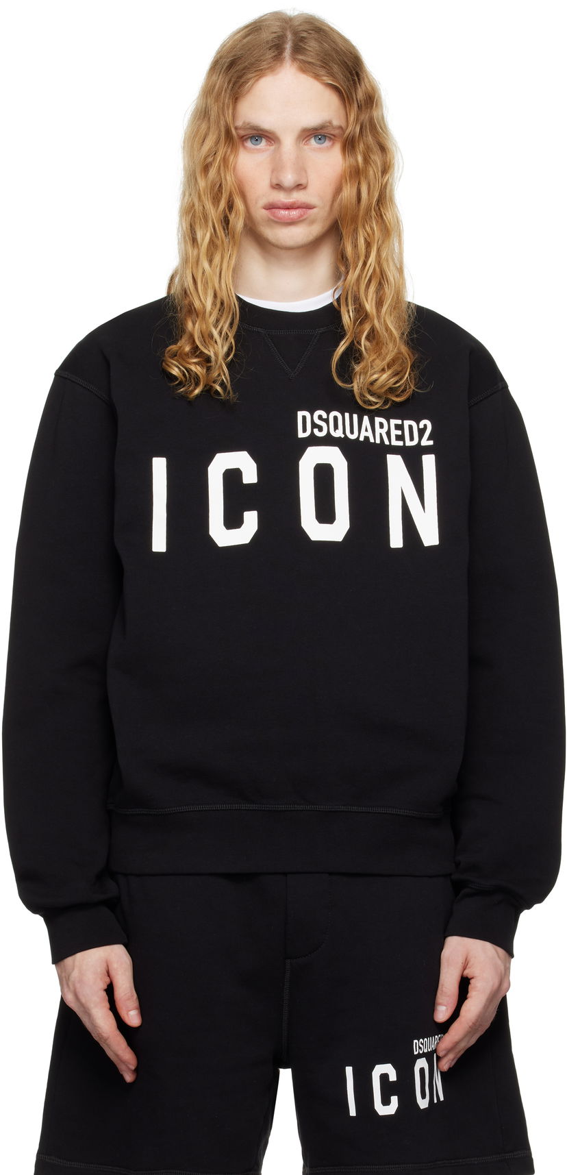 Džemper DSQUARED2 Crewneck Cool Fit Sweater Crna | S79GU0004_D25015
