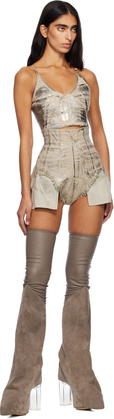 Majica bez rukava Rick Owens DRKSHDW Concordians Foil Denim Camisole Metalik | DS02E7132 SDPF, 4