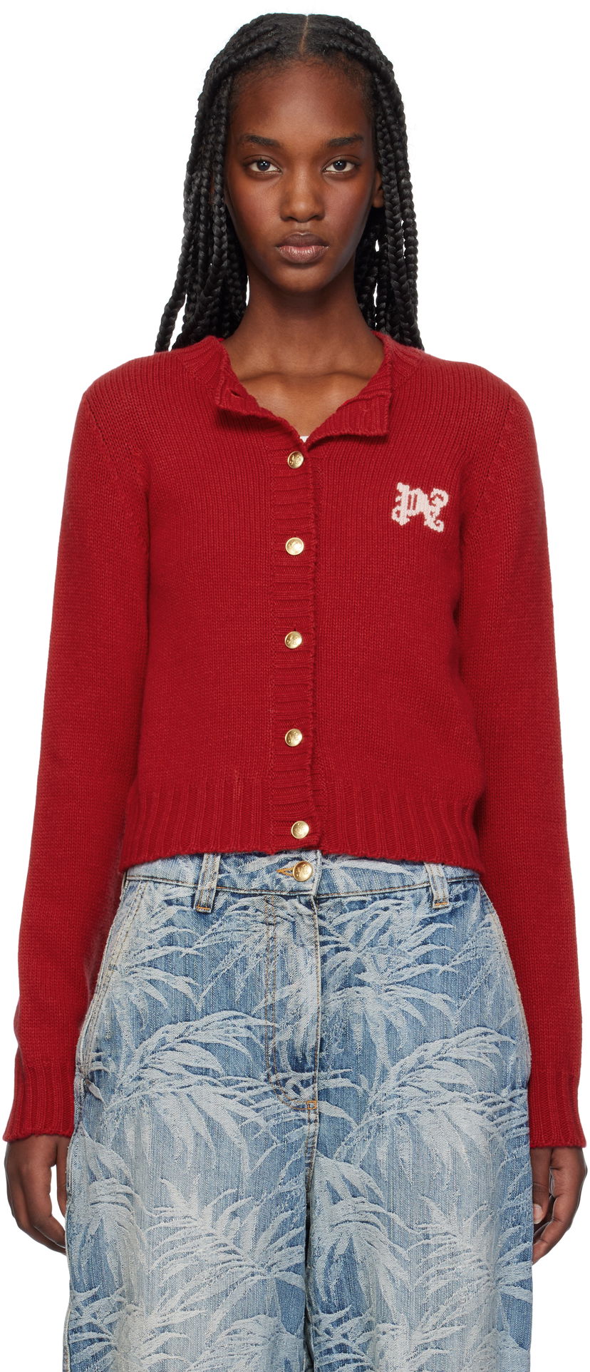 Džemper Palm Angels Cardigan Crvena | PWHB020F24KNI0012530