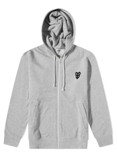 Dukserice Comme des Garçons Play Overlapping Heart Zip Hoody Siva | P1T302