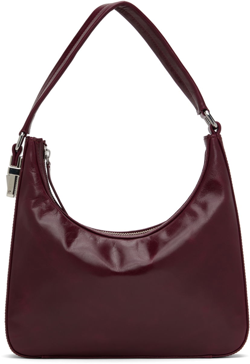 Ručna torbica BY FAR BY FAR Rhea Creased Leather Shoulder Bag Tamnocrvena | MWBSB027CL034RD028PL