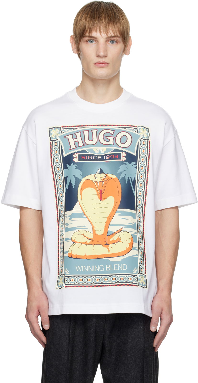 Majica kratkih rukava BOSS Cobra Graphic Print T-Shirt Bijela | 50532962