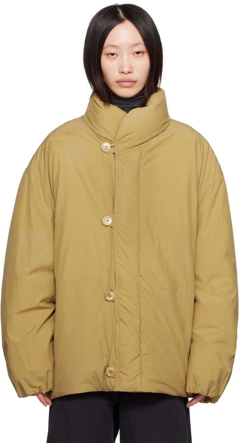 Pernata jakna LEMAIRE Lemaire Stand Collar Puffer Jacket Smeđa | OW1040 LF1156