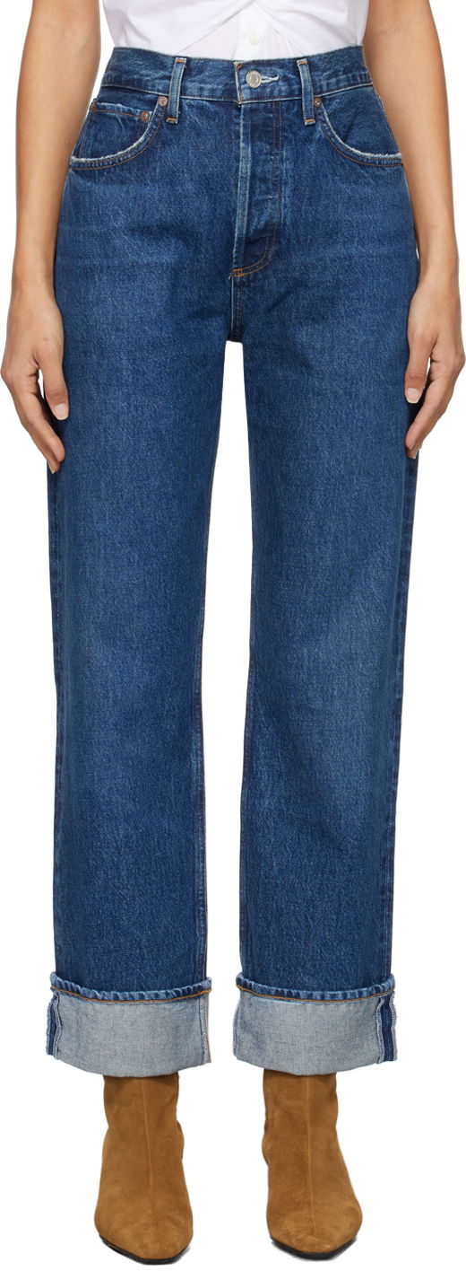 Jeans AGOLDE Low Slung Straight Jeans Plava | A9157-1371