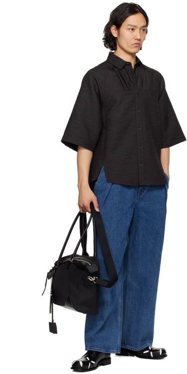 Košulja ADER ERROR ADER error Product. 53 Textured Short Sleeve Shirt Crna | BO01SSSH0201BK, 3
