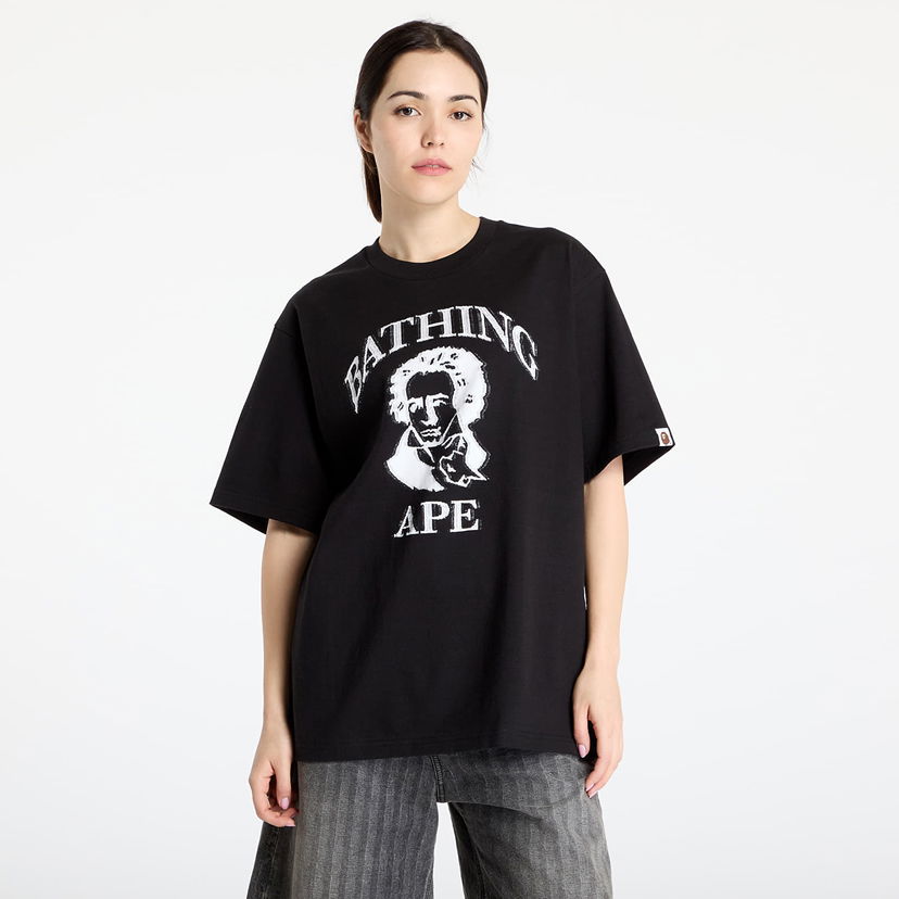 Majica kratkih rukava BAPE A BATHING APE Beethoven Graphic Relaxed Fit Tee Crna | 001CSL301340MBLK