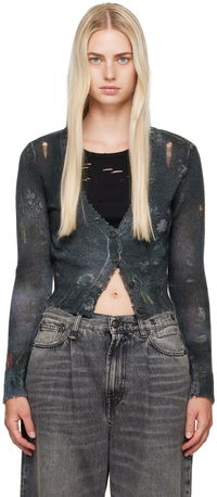 R13 Cropped Distressed Cardigan