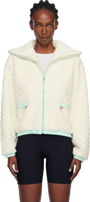Jakna Casablanca Monogram Jacquard Fleece Jacket Bijela | WPF25-JK-390-01, 0