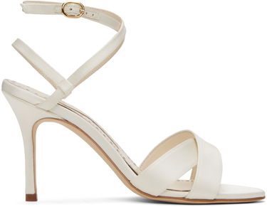 Dodaci Manolo Blahnik Manolo Blahnik Tormenfa Heeled Sandals Bijela | 124-2486, 0