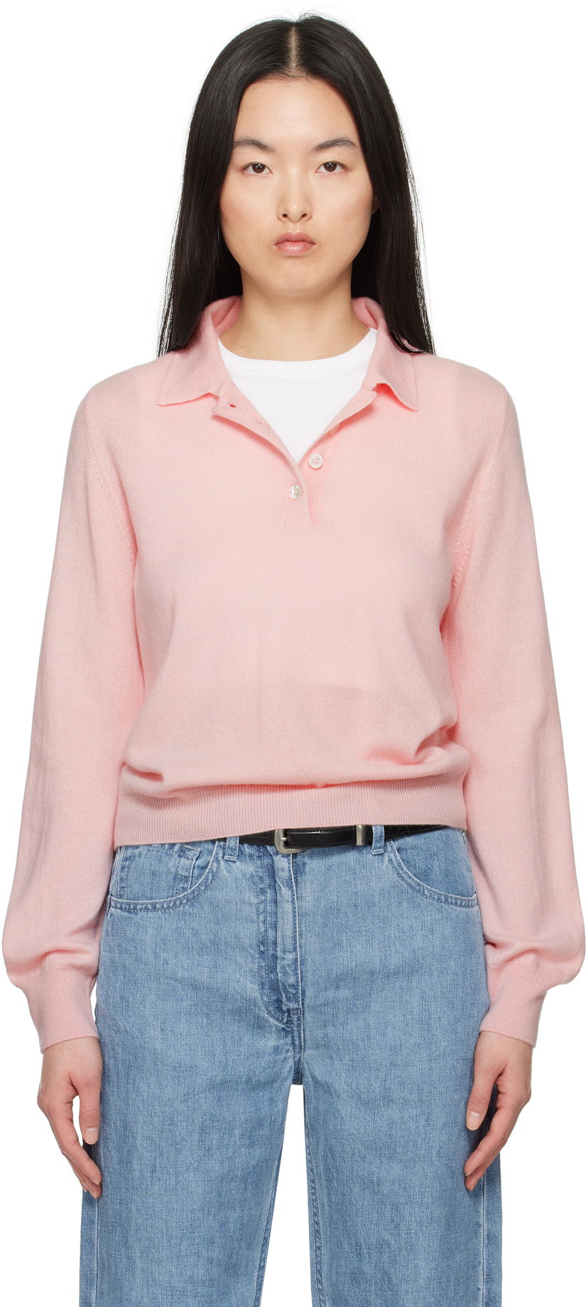 Džemper &Daughter &Daughter Aoife Cashmere Polo Sweater Ružičasta | CH04634