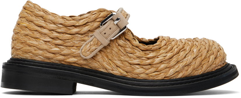 Njega cipela Moschino Moschino Olivia Raffia Mary Jane Loafers Bež | MA10624C1M MX0 10A