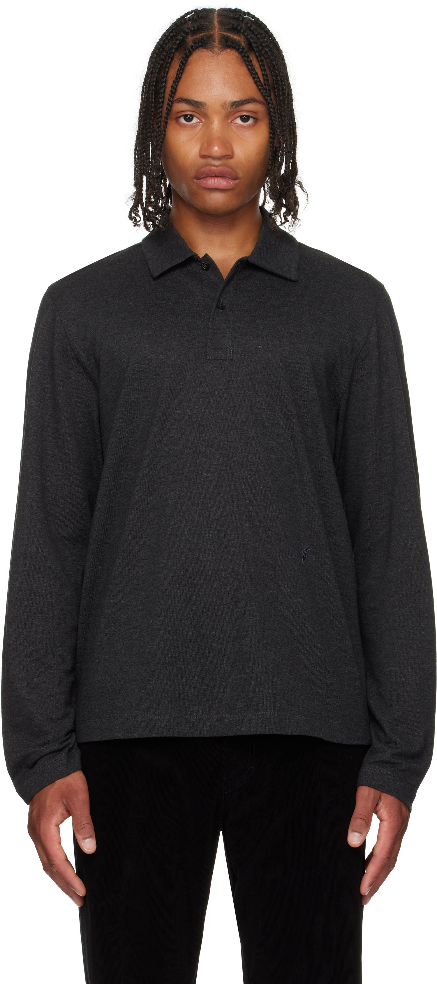 Polo majica FERRAGAMO Ferragamo Long Sleeve Polo Siva | 786358, 0