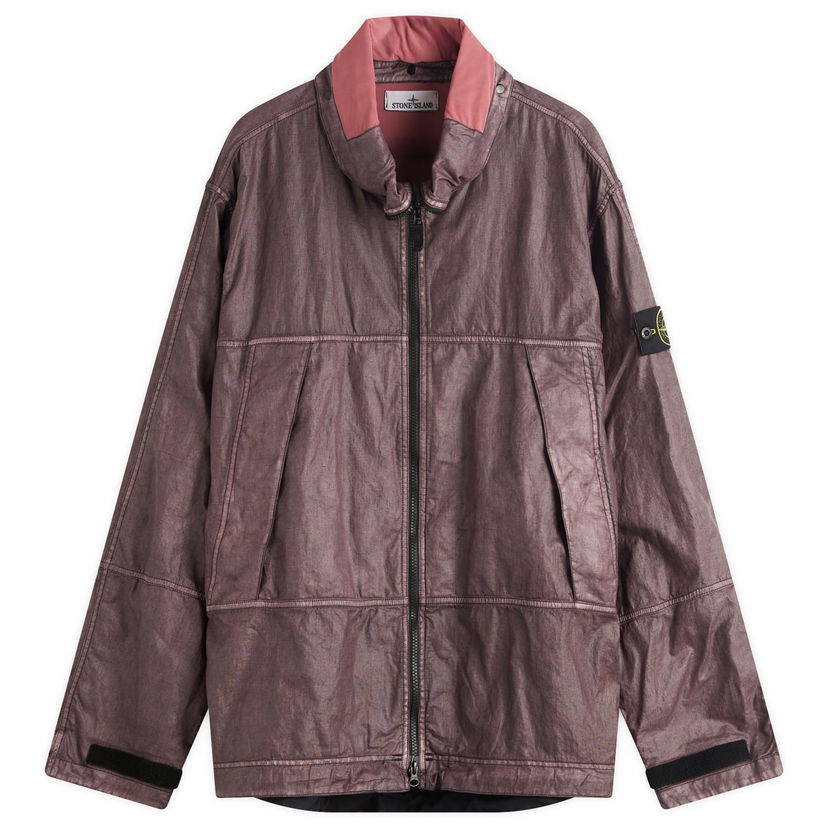 Vjetrovka Stone Island Stone Island Raw Linen Plated-OVD Short Parka Jacket, Size X-Large Ljubičasta | K1S154100040-V0011