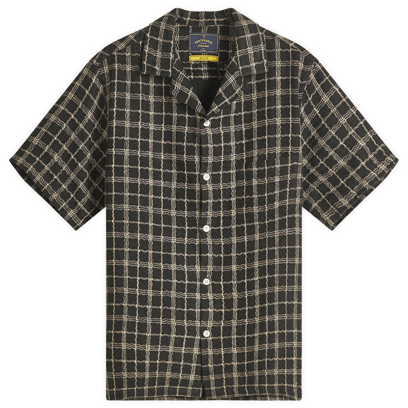 Košulja Portuguese Flannel Dorne Wavey Check Vacation Shirt Crna | SS25-033-BLK