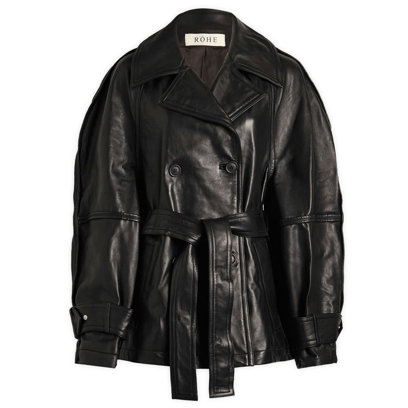 Jakna Róhe Sculptural Leather Jacket Crna | 416-11-145