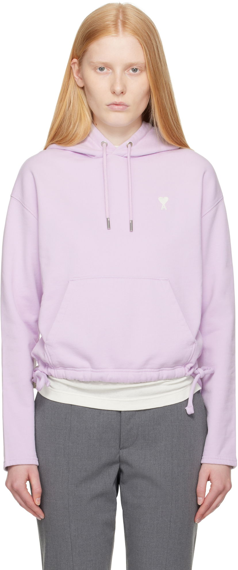 Dukserice AMI AMI Paris Ami de Coeur Cropped Hoodie Ljubičasta | FSW260.730