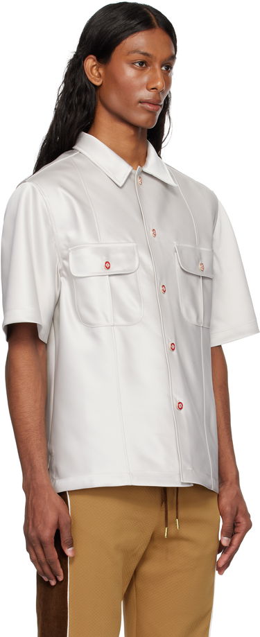 Košulja Casablanca Casablanca Short Sleeve Satin Shirt Bijela | MS25-SH-169-01, 1