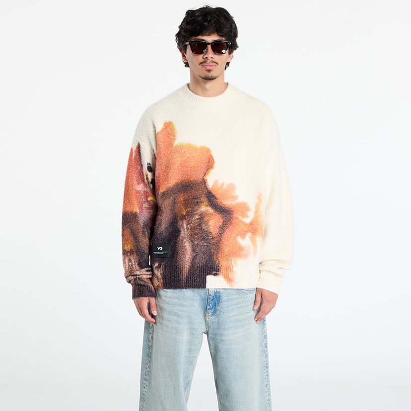 Džemper Y-3 Y-3 Graphix Knit Crew Sweater Bijela | JX7332