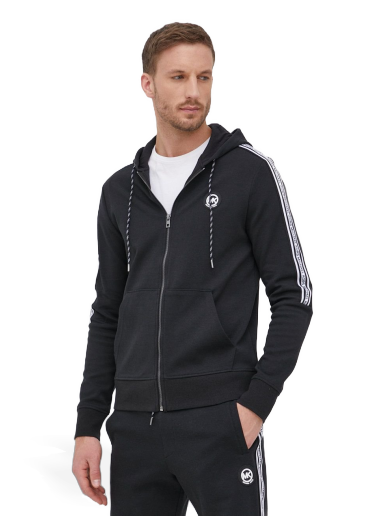 Dukserice Michael Kors Logo Tape Cotton Blend Zip-Up Hoodie Crna | CS250QD5MF