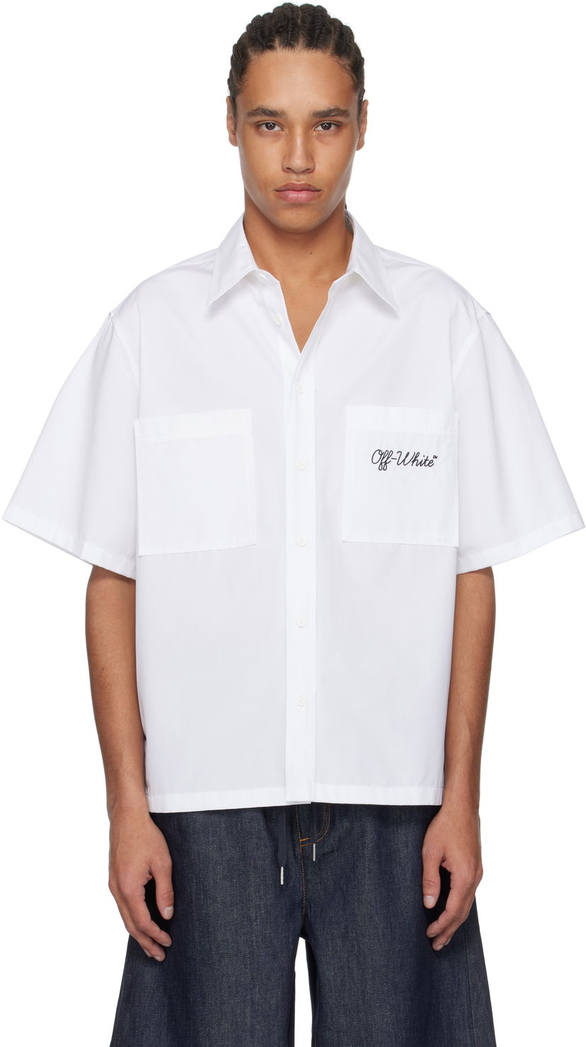 Košulja Off-White Off-White Script Summer Shirt Bijela | OMGG002C99FAB0030110