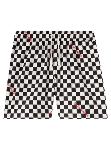 Kupaći kostimi Palm Angels Damier Print Swim Short Crna | PMFA011F22FAB0021025