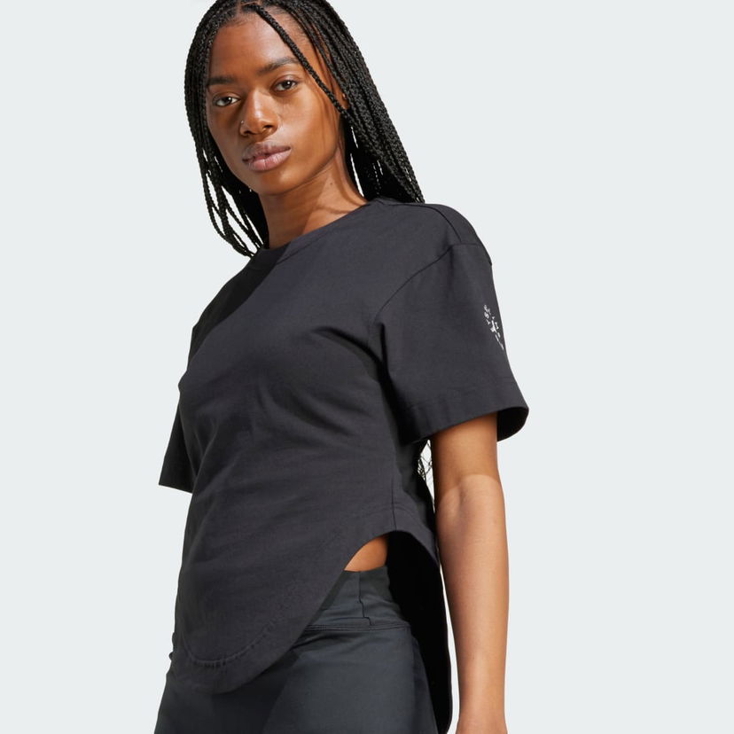 Majica kratkih rukava adidas Performance adidas adidas by Stella McCartney Tričko adidas by Stella McCartney Sportswear Curved Hem Crna | IN3656