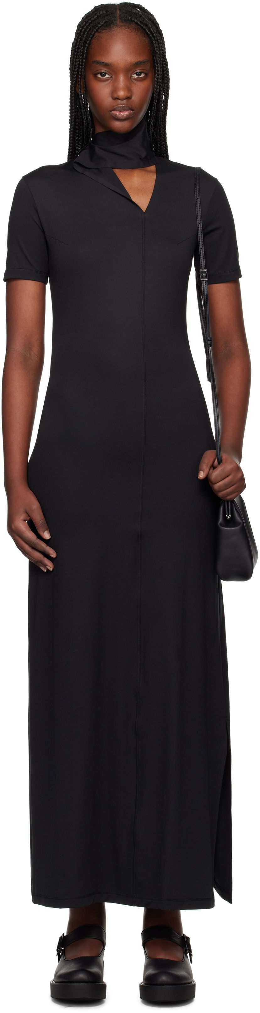 Haljina Y-3 Y-3 Fitted Closure Maxi Dress Crna | JI7088