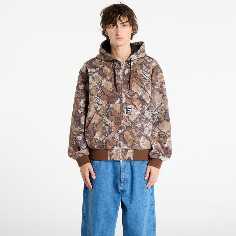 Jakna OBEY OBEY Glen Zip Up Hooded Jacket Smeđa | 121800593-FNC