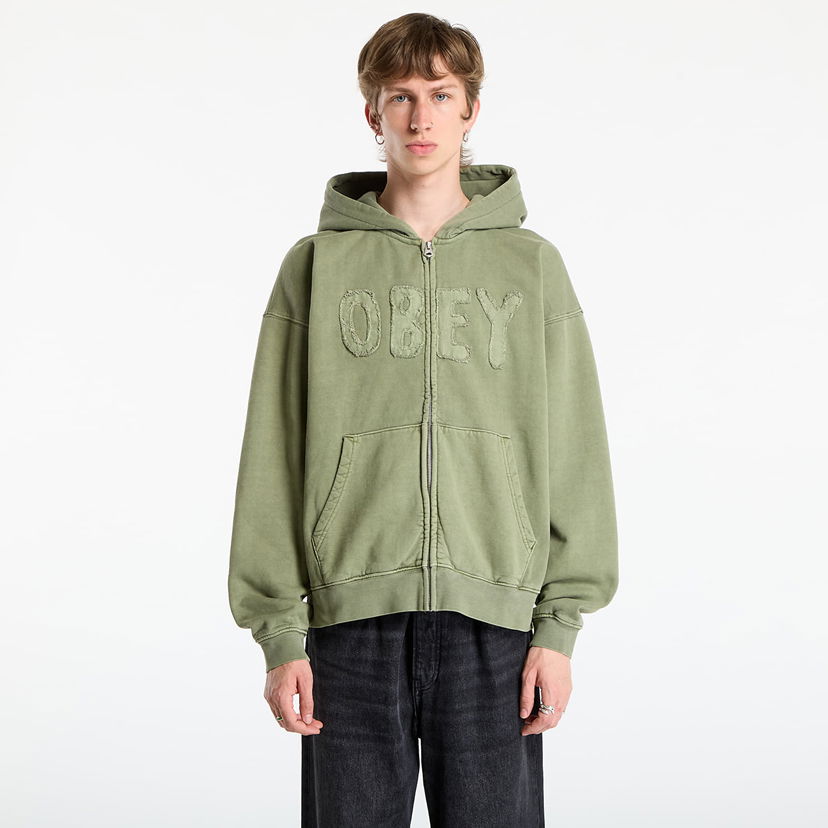 Dukserice OBEY OBEY Hybrid Faded Zip Hoodie Zelena | 112460032-DLN