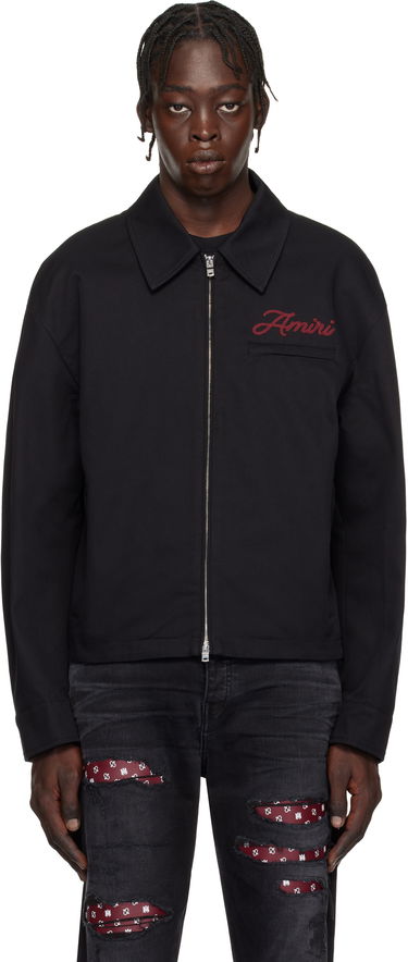 Jakna AMIRI Script Logo Zip Jacket Crna | AMOUBN1059, 0