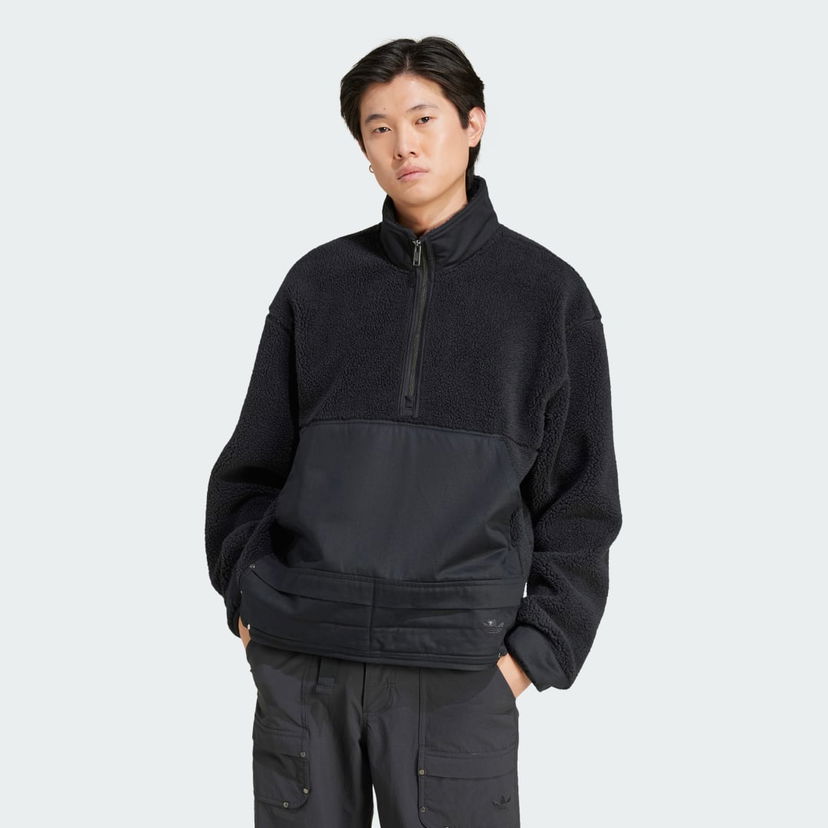 Dukserice adidas Performance Fleece Half-Zip Pullover Crna | JC9596