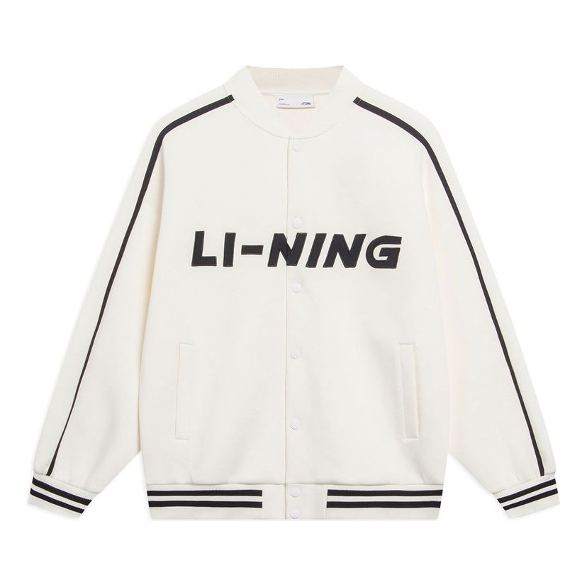 Bomber jakna Li-Ning Striped Graphic Baseball Jacket Bijela | AWDT545-1