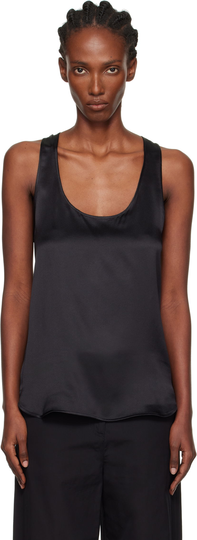 Majica bez rukava WARDROBE.NYC WARDROBE.NYC Silk Tank Top Crna | W1137F25SE
