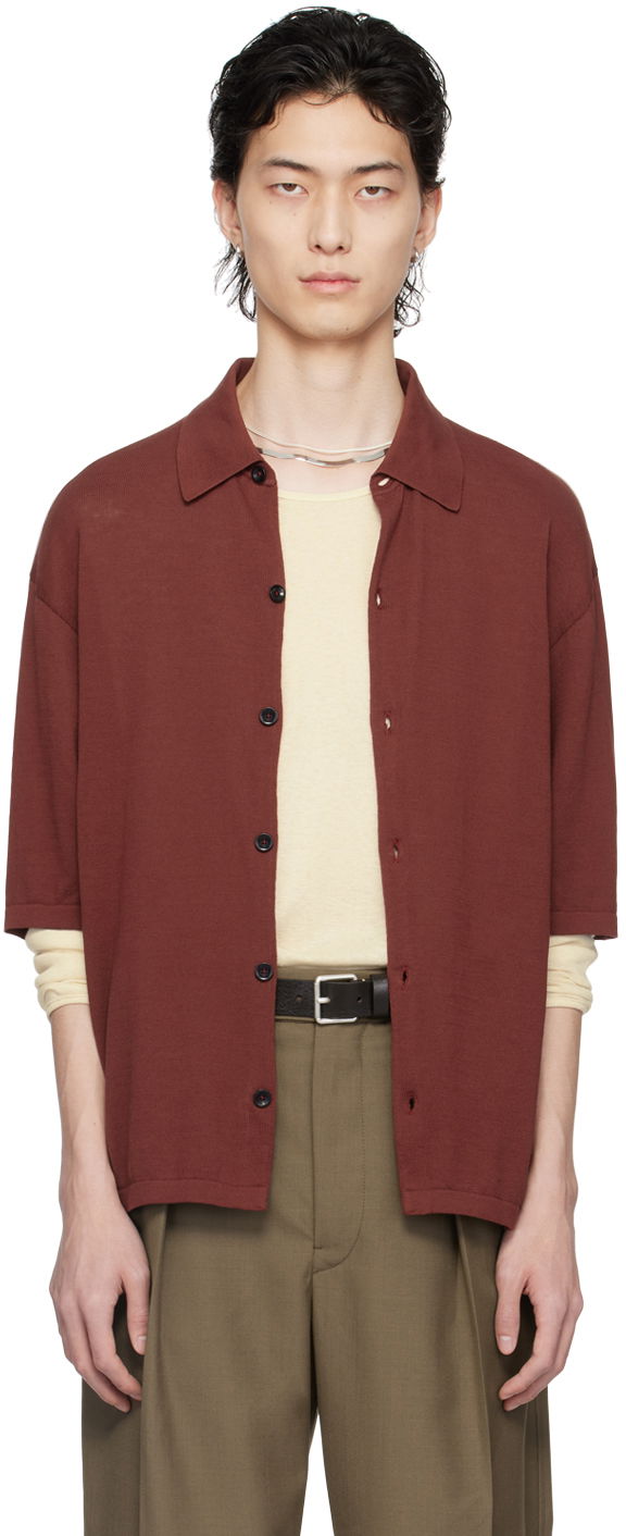 Košulja LEMAIRE LEMAIRE Button Knit Shirt Crvena | TO1225 LK116