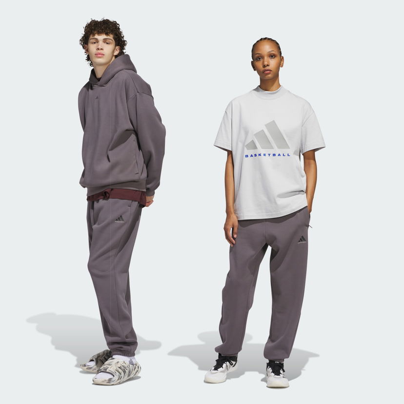Trenirka adidas Performance Basketball Fleece Pants Ljubičasta | JL6872