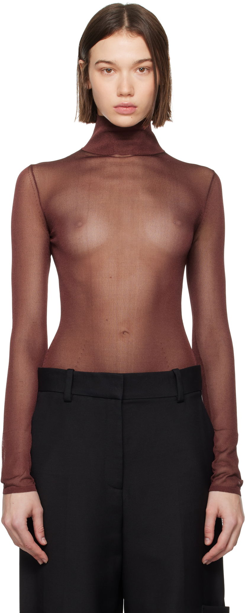 Body Khaite Tallin Turtleneck Bodysuit Smeđa | 9647435
