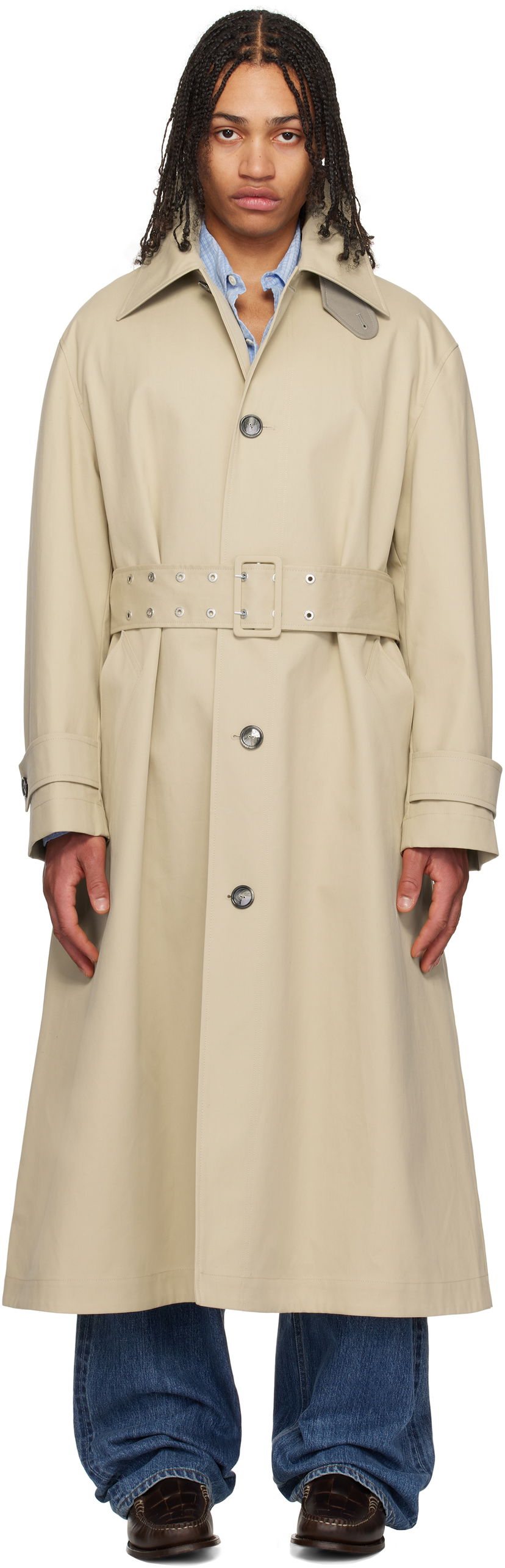 Trenčkot AMI AMI Paris Cotton Belted Mac Coat Bež | HJK520.CO0081