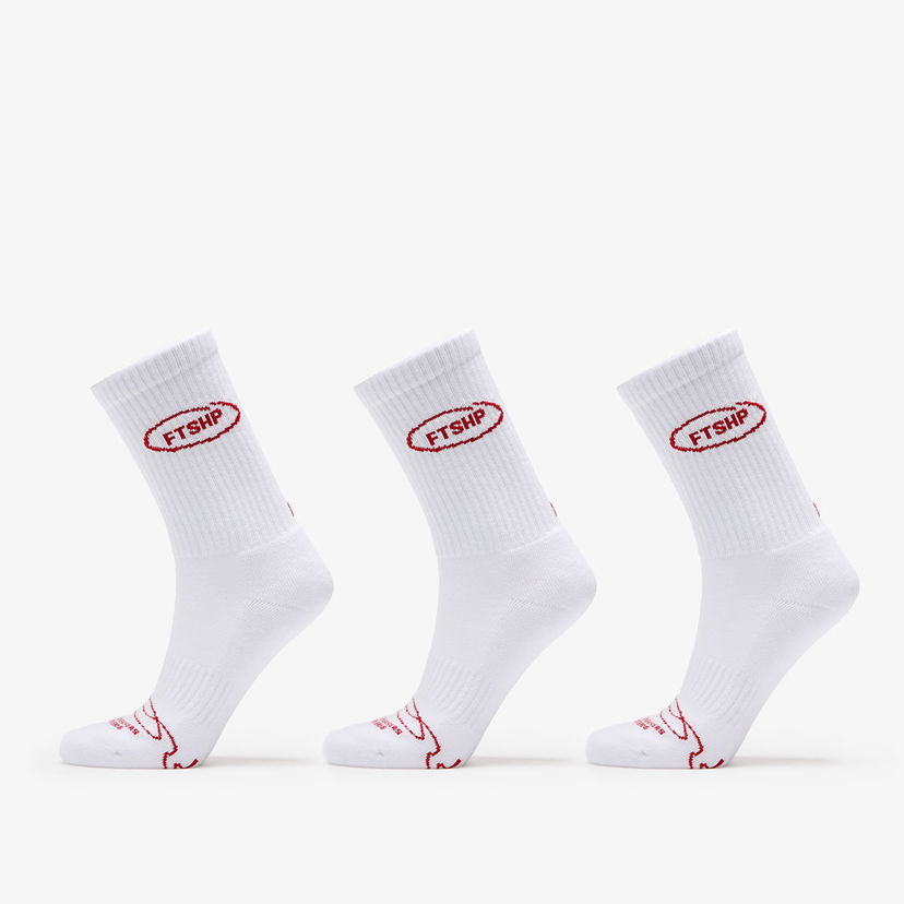 Čarape Footshop Basic Crew Socks 3-Pack White Bijela | FTSHP_357