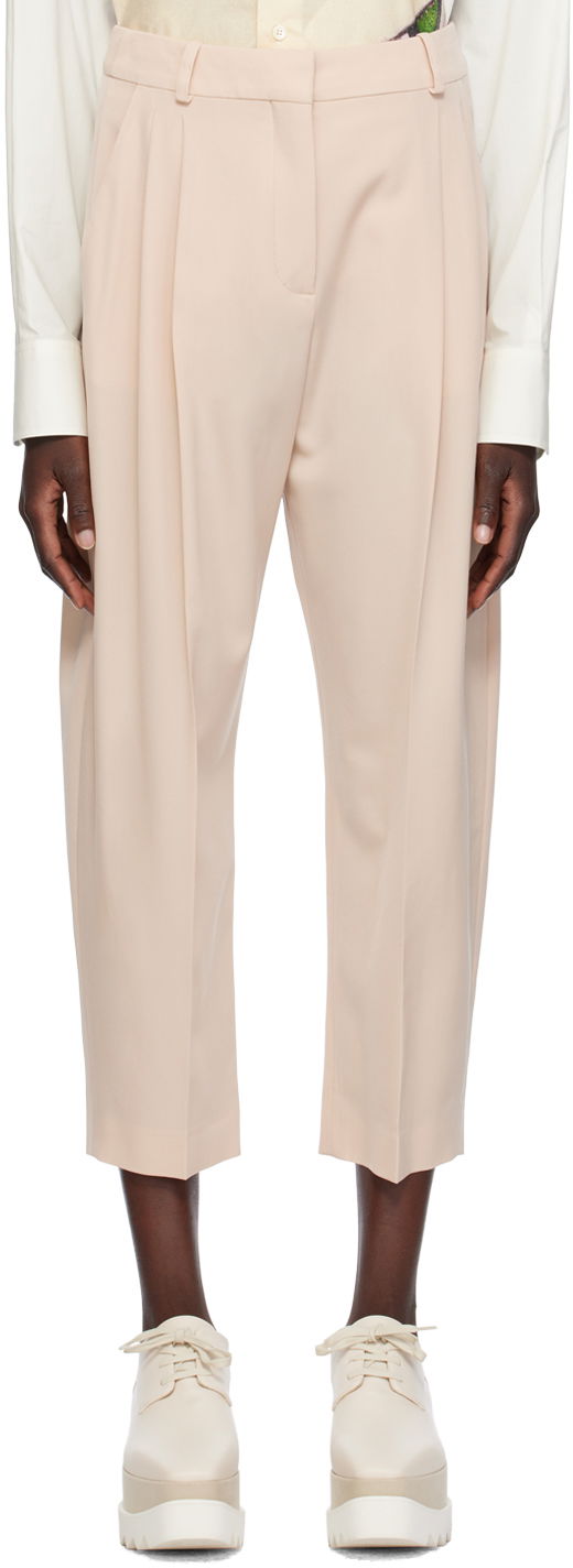 Hlače Stella McCartney Stella McCartney Pleated Cropped Trousers Ružičasta | 5919643CU704