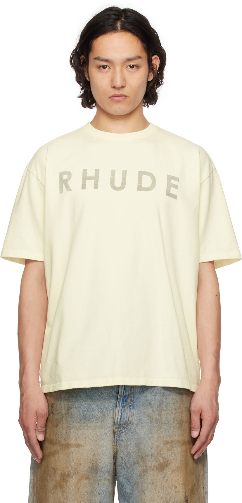 Majica kratkih rukava Rhude Rhude Distressed Logo T-Shirt Žuta | RHSS25TT23012