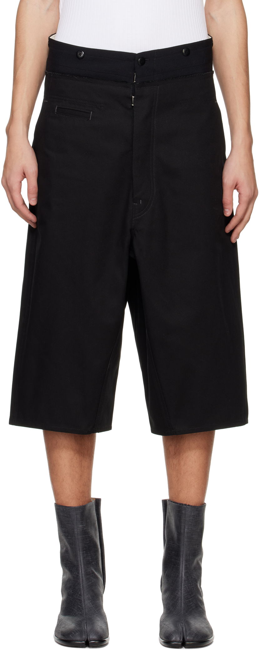 Kratke hlače Maison Margiela Maison Margiela Spliced Cotton Shorts Crna | S50MU0079 M35206