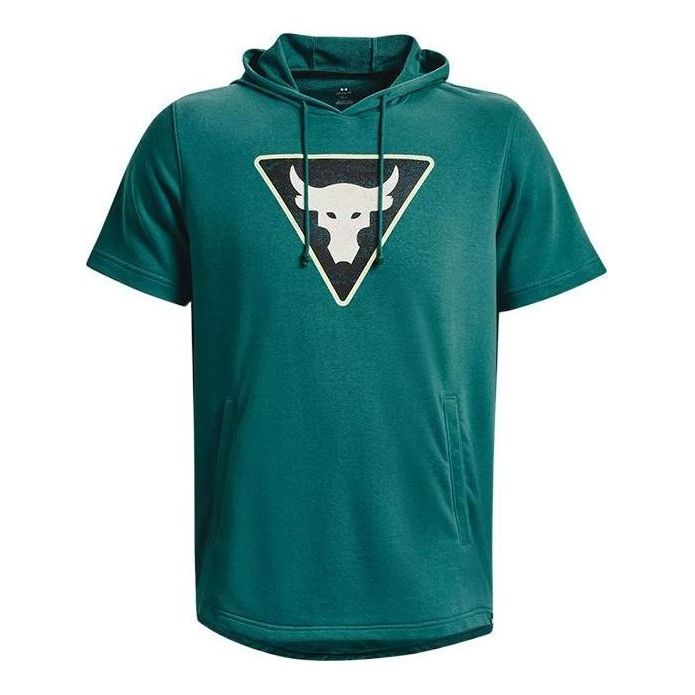 Dukserice Under Armour Project Rock Men's Terry Short Sleeve Hoodie Zelena | 1378019-722