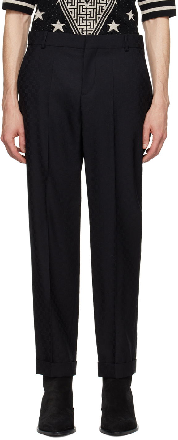 Hlače Balmain Monogram Trousers Crna | CH1PM030WC54, 0