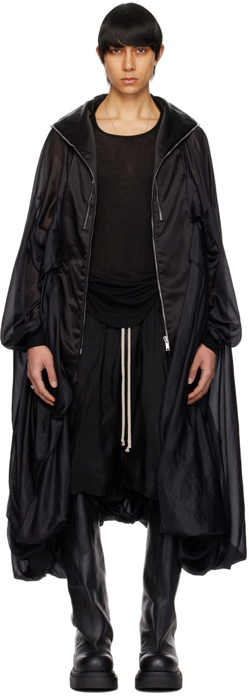 Parka Rick Owens Hooded Bubble Coat Crna | RR01D3908 SHNBR