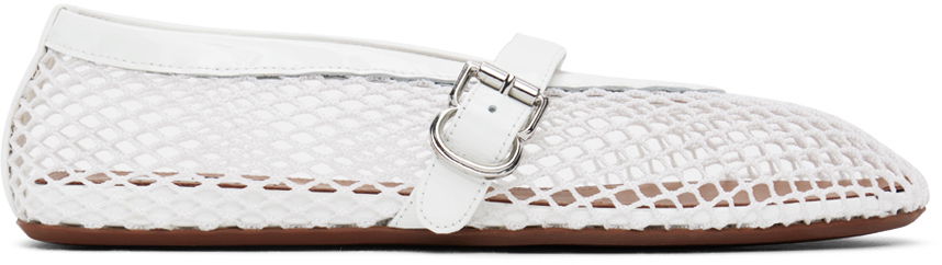 Odjeća Alaïa ALAÏA Fishnet Ballerina Flats Bijela | AA3A029TK007, 0