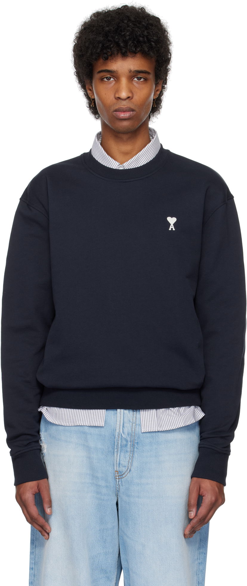 Džemper AMI AMI Paris De Coeur Cotton Sweatshirt Tamnoplava | HSW060.730