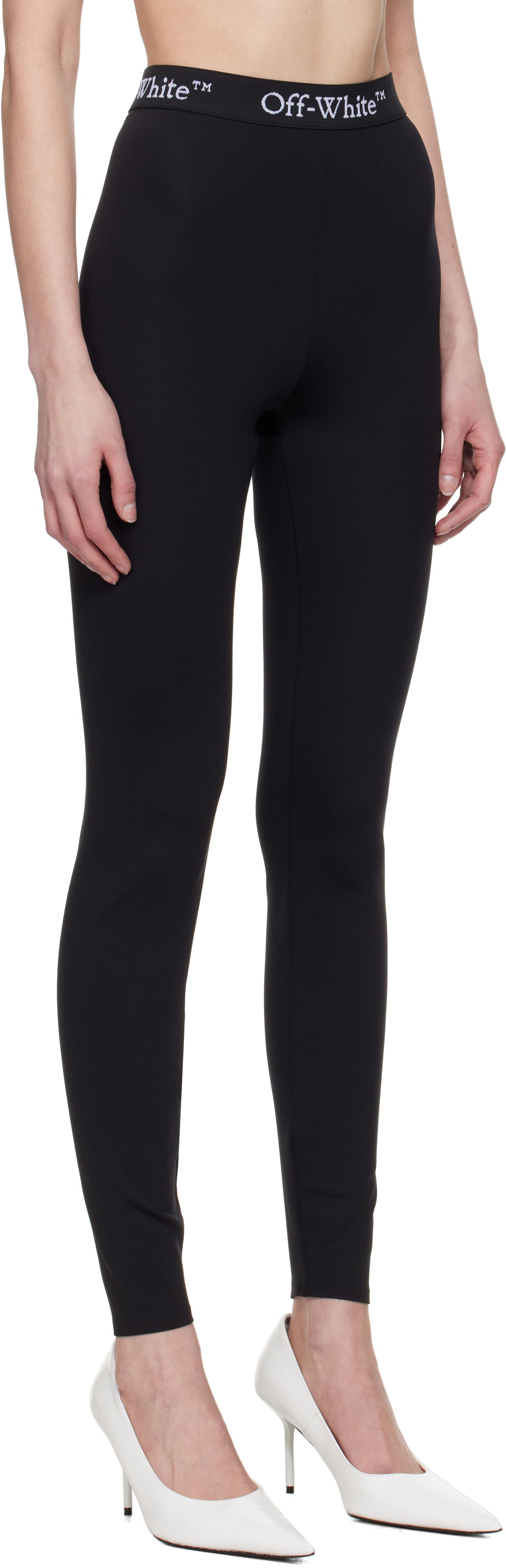 Tajice Off-White Off-White Logo Band Sport Leggings Crna | OWVV003S25JER0011000, 1