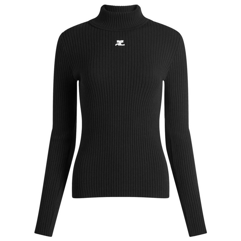Džemper Courrèges Black Knit Turtleneck Jumper Crna | PERMPU022FI0001-9999