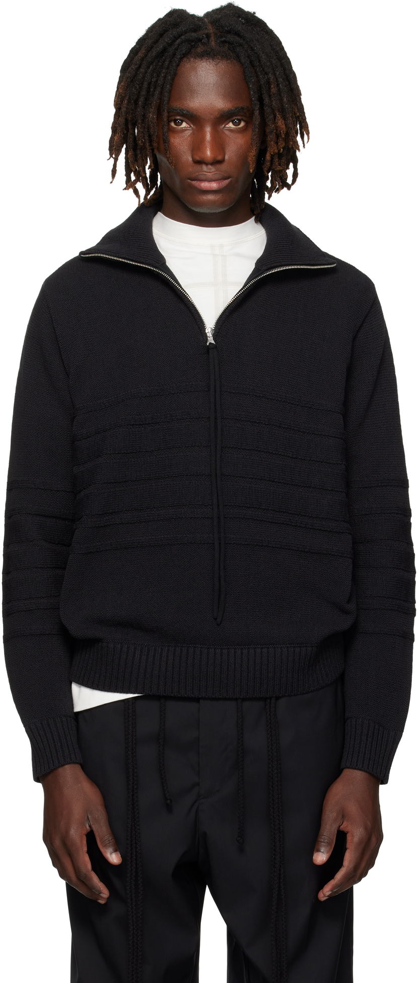Polo majica Craig Green Craig Green Tape Knit Polo Crna | CGAW25CKNJU61