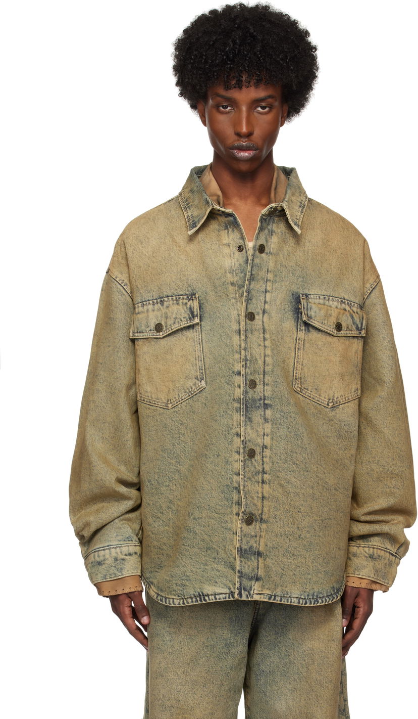 Košulja GUESS Denim Shirt Overshirt Zelena | M4BU85D4S18GUS2